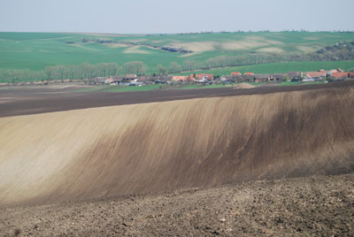 agricultural landscape showing soil erosion