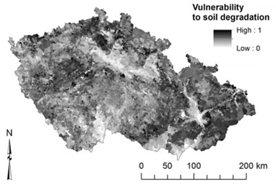 map of degradation in the Czech Republic